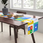Colorful back to school geometric mosaic pattern Table Runner Gallery Image 2