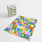 Colorful back to school geometric mosaic pattern Jigsaw Puzzle Gallery Image 2