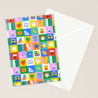 Colorful back to school geometric mosaic pattern Stationery Card Gallery Image 2