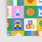 Colorful back to school geometric mosaic pattern Poster Gallery Image 3