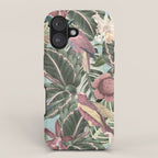 Vintage & Shabby Chic - Sepia Pink Tropical Bird Summer Garden iPhone Case Gallery Image 1