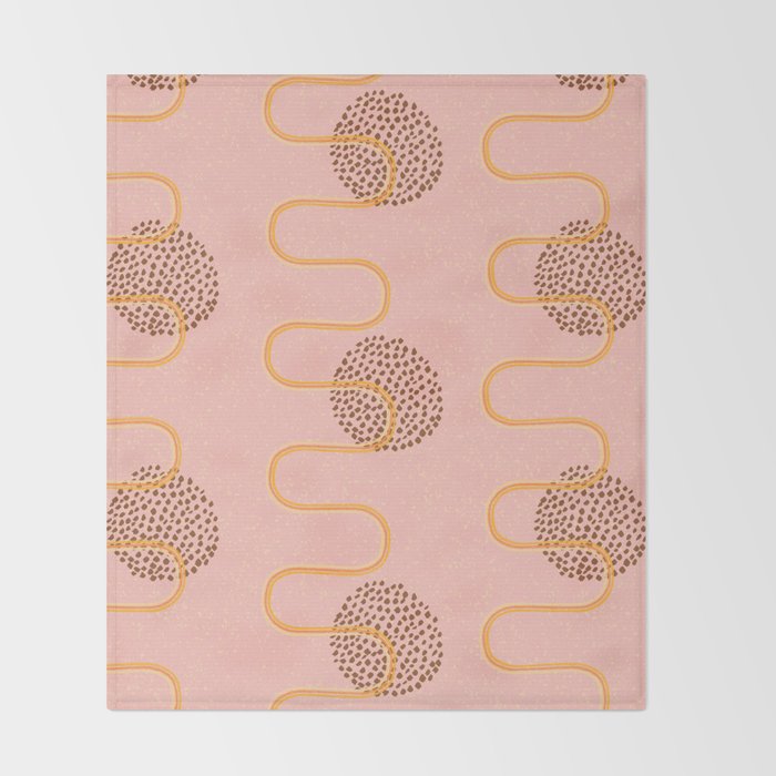 Abstract Fields in Peach Pink & Brown Throw Blanket Gallery Image 2