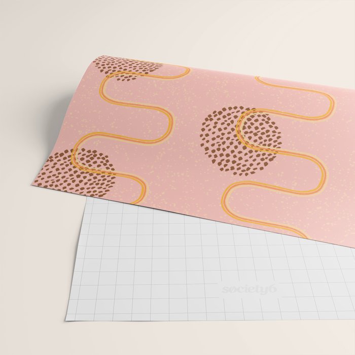 Abstract Fields in Peach Pink & Brown Wrapping Paper Gallery Image 2