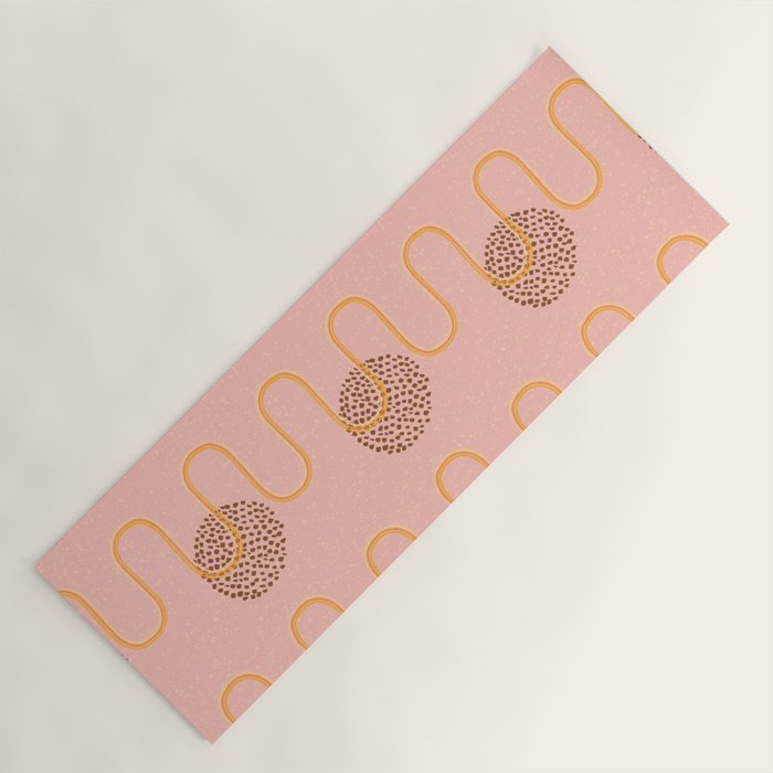 Abstract Fields in Peach Pink & Brown Yoga Mat Gallery Image 1