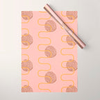 Abstract Fields in Peach Pink & Brown Wrapping Paper Gallery Image 1