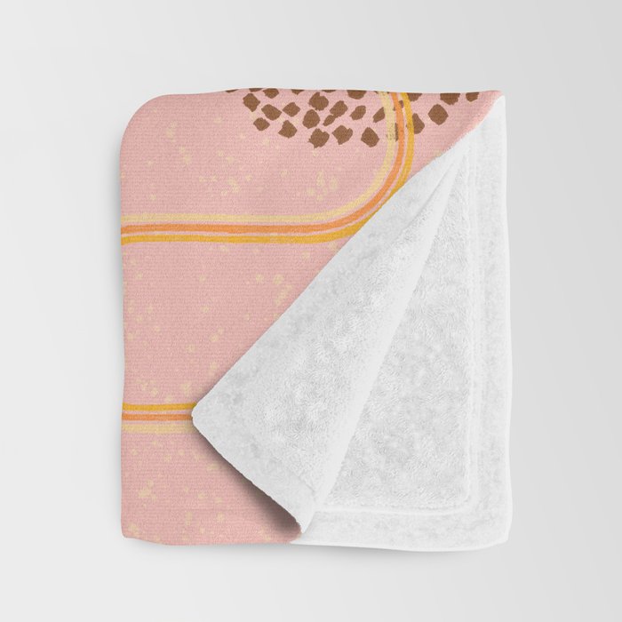 Abstract Fields in Peach Pink & Brown Throw Blanket Gallery Image 3
