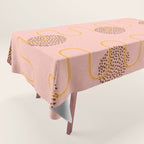 Abstract Fields in Peach Pink & Brown Tablecloth Gallery Image 1