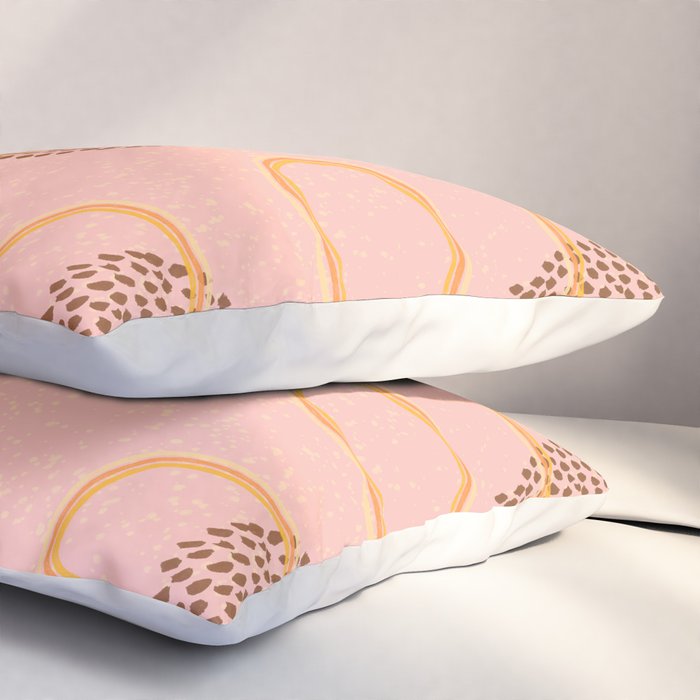 Abstract Fields in Peach Pink & Brown Pillow Sham Gallery Image 3