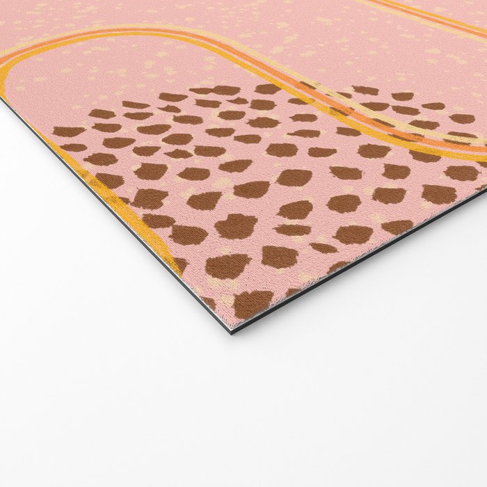 Abstract Fields in Peach Pink & Brown Welcome Mat Gallery Image 2