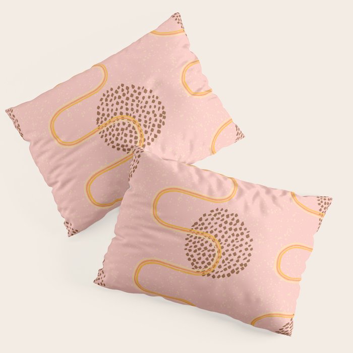 Abstract Fields in Peach Pink & Brown Pillow Sham Gallery Image 3