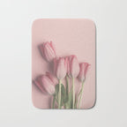 Pretty Pink Tulips spring still life flower photograph Bath Mat Gallery Image 1