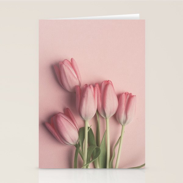 Pretty Pink Tulips spring still life flower photograph Stationery Card Gallery Image 1