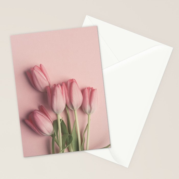 Pretty Pink Tulips spring still life flower photograph Stationery Card Gallery Image 2