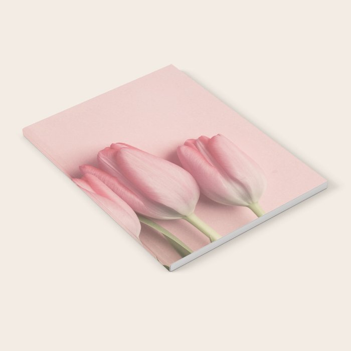 Pretty Pink Tulips spring still life flower photograph Notebook Gallery Image 2
