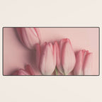 Pretty Pink Tulips spring still life flower photograph Desk Mat Gallery Image 3