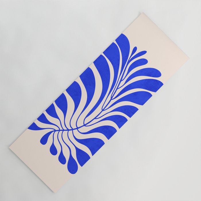 Electrik Blue Ferns: Matisse Edition Yoga Mat Gallery Image 1