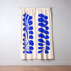 Electrik Blue Ferns: Matisse Edition Window Curtain Gallery Image 3
