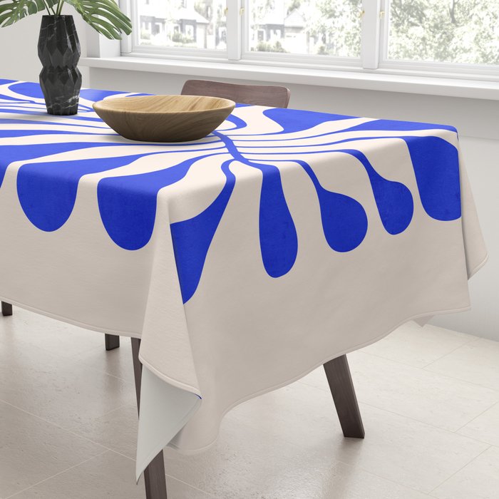 Electrik Blue Ferns: Matisse Edition Tablecloth Gallery Image 3