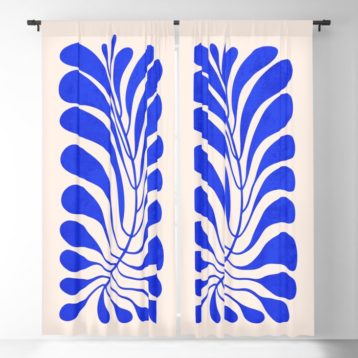 Electrik Blue Ferns: Matisse Edition Window Curtain Gallery Image 1