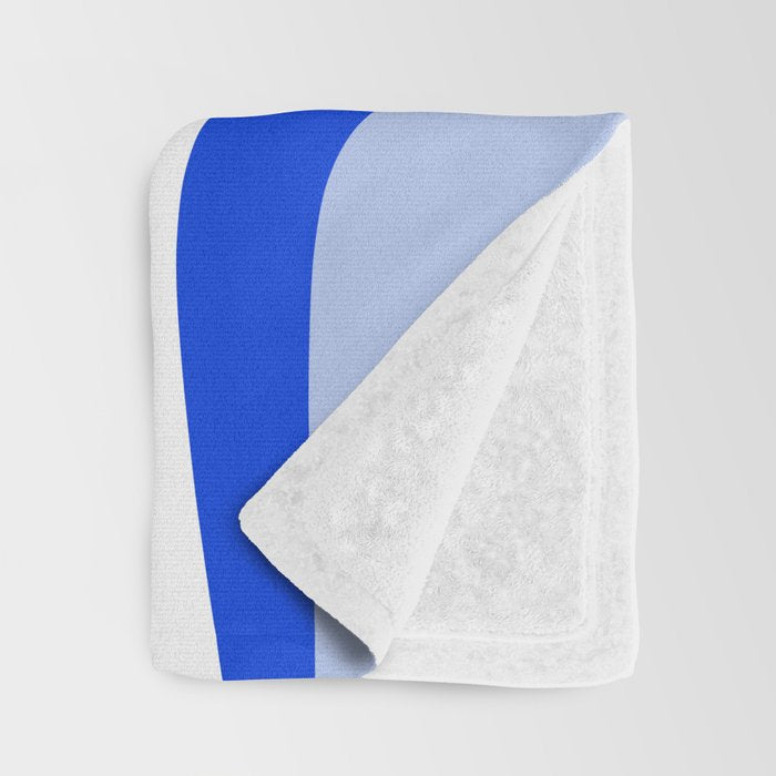 Mid-Century Modern Palm Springs Abstract Pattern Royal Blue Light Blue and White Throw Blanket Gallery Image 3
