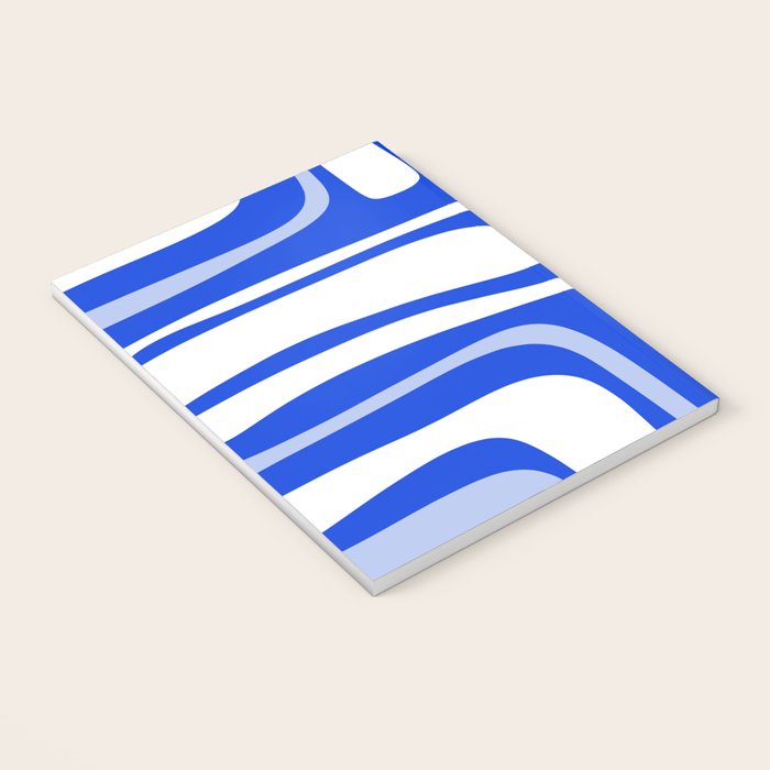 Mid-Century Modern Palm Springs Abstract Pattern Royal Blue Light Blue and White Notebook Gallery Image 3