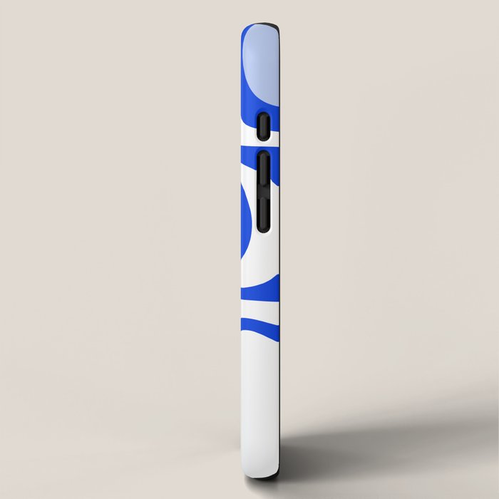 Mid-Century Modern Palm Springs Abstract Pattern Royal Blue Light Blue and White iPhone Case Gallery Image 2