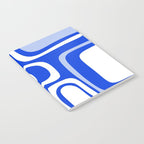 Mid-Century Modern Palm Springs Abstract Pattern Royal Blue Light Blue and White Notebook Gallery Image 2