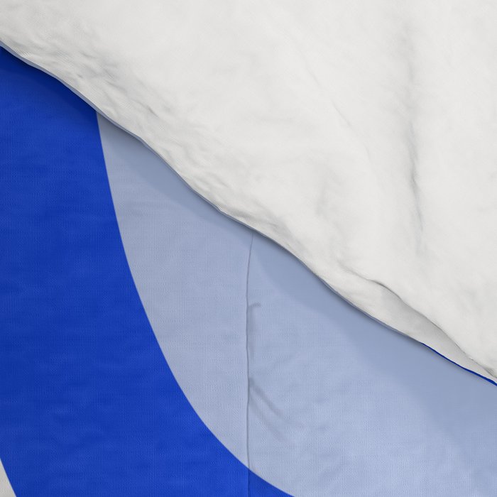 Mid-Century Modern Palm Springs Abstract Pattern Royal Blue Light Blue and White Comforter Gallery Image 4