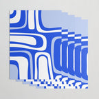 Mid-Century Modern Palm Springs Abstract Pattern Royal Blue Light Blue and White Wrapping Paper Gallery Image 3