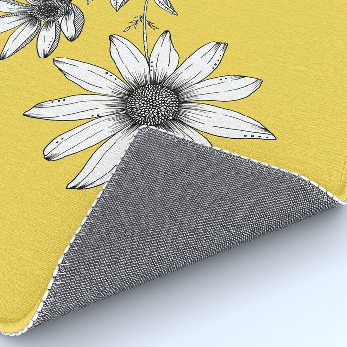 Wildflower line drawing | Botanical Art Rug Gallery Image 4