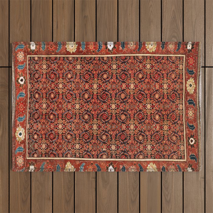 Malayer  Antique West Persian Rug Print Outdoor Rug Gallery Image 1