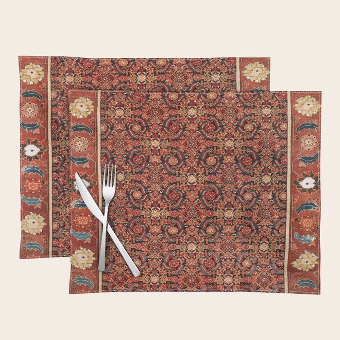Malayer  Antique West Persian Rug Print Placemat Gallery Image 1