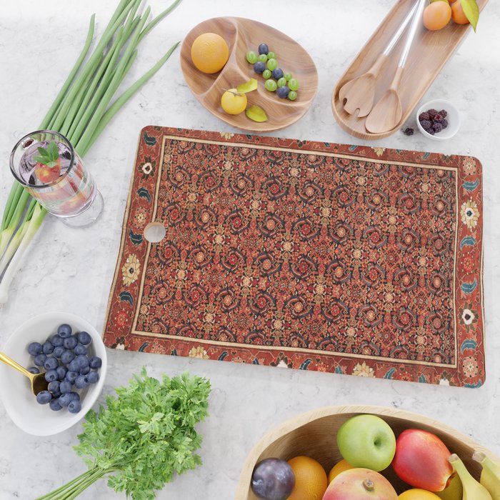 Malayer  Antique West Persian Rug Print Cutting Board Gallery Image 2