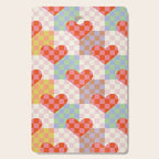 Red love heart checkered patchwork pattern Cutting Board Gallery Image 1