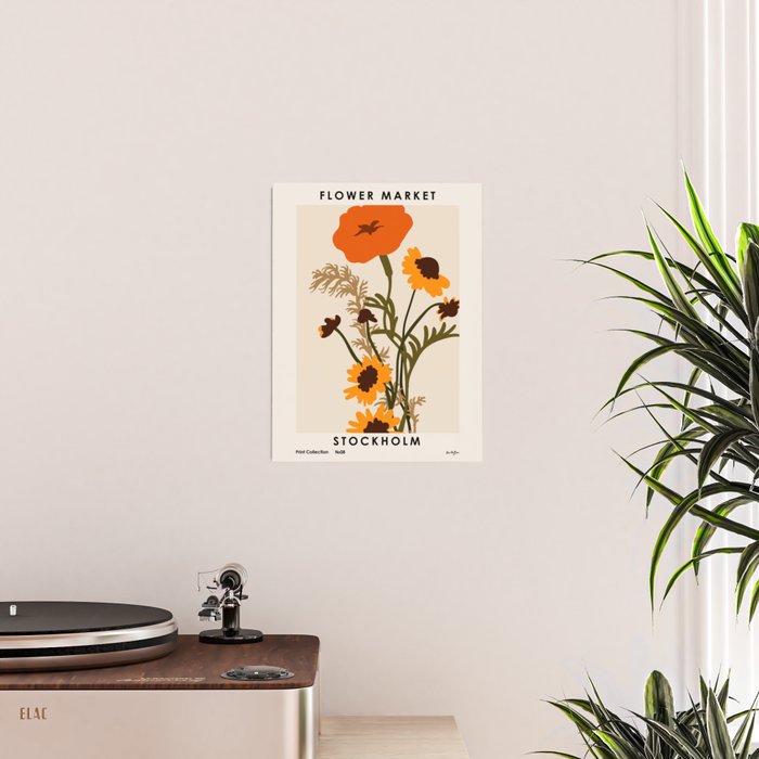 Flower Market, Stockholm, Pastel retro style Poster Gallery Image 2