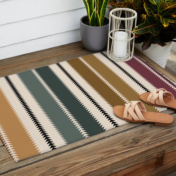 Western Stripes XVI Earthy Desert Outdoor Rug Gallery Image 2