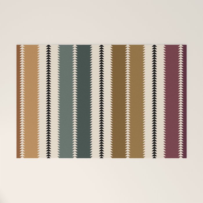 Western Stripes XVI Earthy Desert Welcome Mat Gallery Image 1