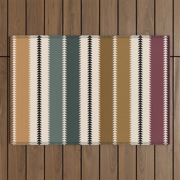 Western Stripes XVI Earthy Desert Outdoor Rug Gallery Image 1