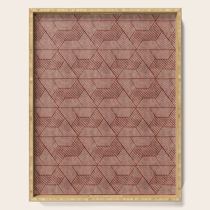 cadence triangles - rust Serving Tray Gallery Image 1