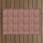 cadence triangles - rust Outdoor Rug Gallery Image 1