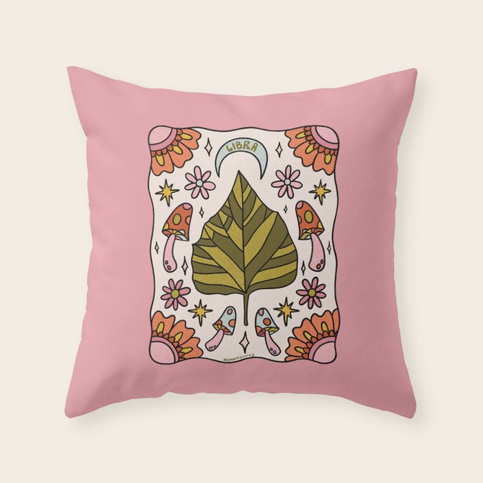 Libra Leaf Throw Pillow Gallery Image 6