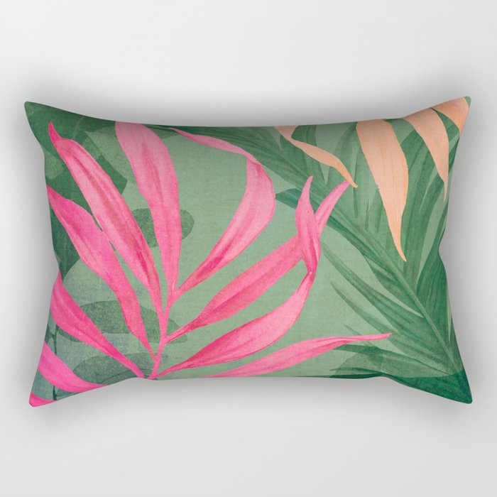 Abstract Art Tropical Garden 5 Rectangular Pillow Gallery Image 1