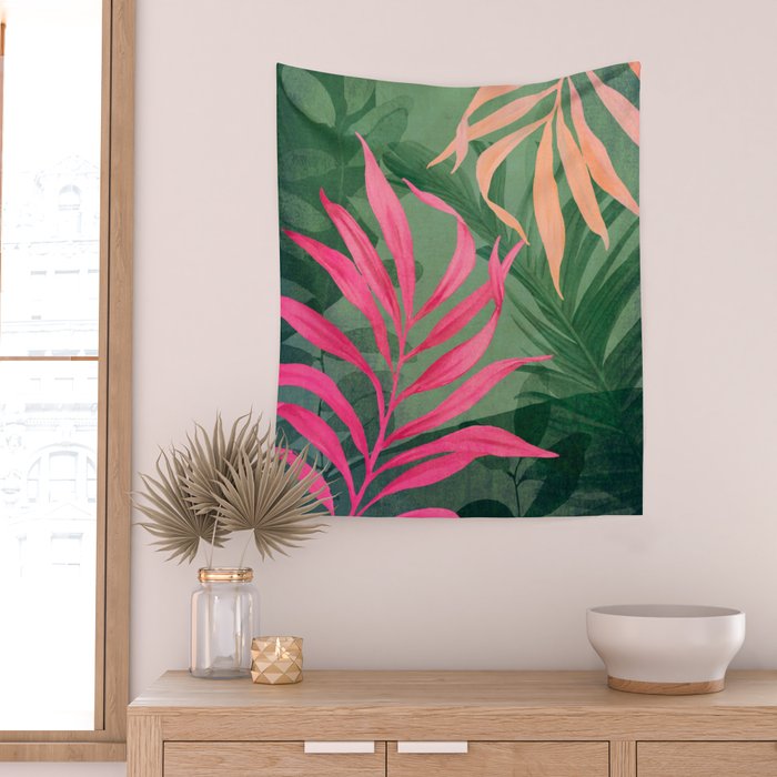 Abstract Art Tropical Garden 5 Wall Tapestry Gallery Image 2