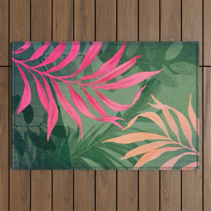 Abstract Art Tropical Garden 5 Outdoor Rug Gallery Image 1