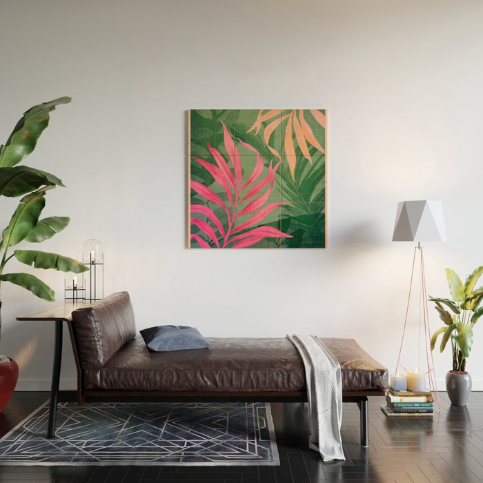 Abstract Art Tropical Garden 5 Wood Wall Art Gallery Image 2