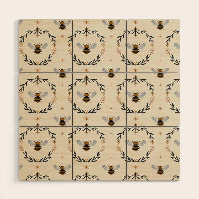 Ode to the Bumblebee (in cream) Wood Wall Art Gallery Image 1