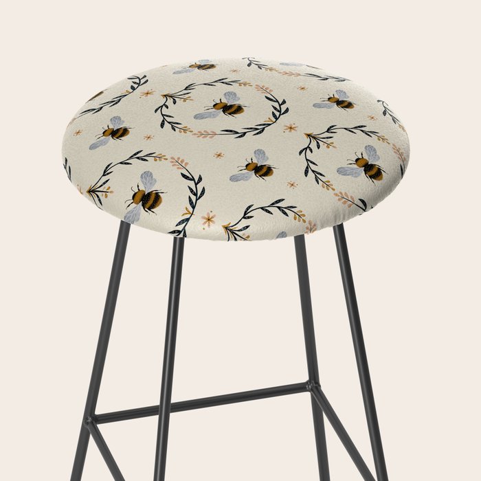 Ode to the Bumblebee (in cream) Stool Gallery Image 2