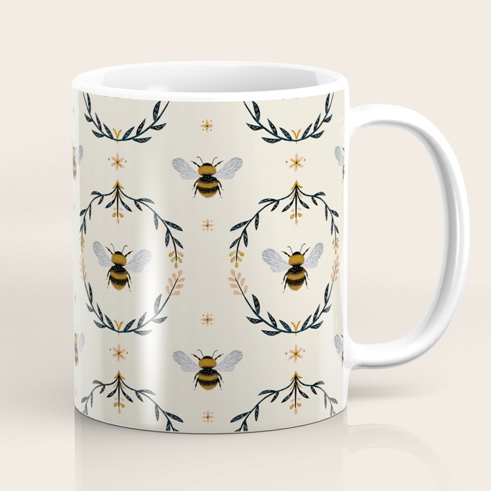 Ode to the Bumblebee (in cream) Coffee Mug Gallery Image 1