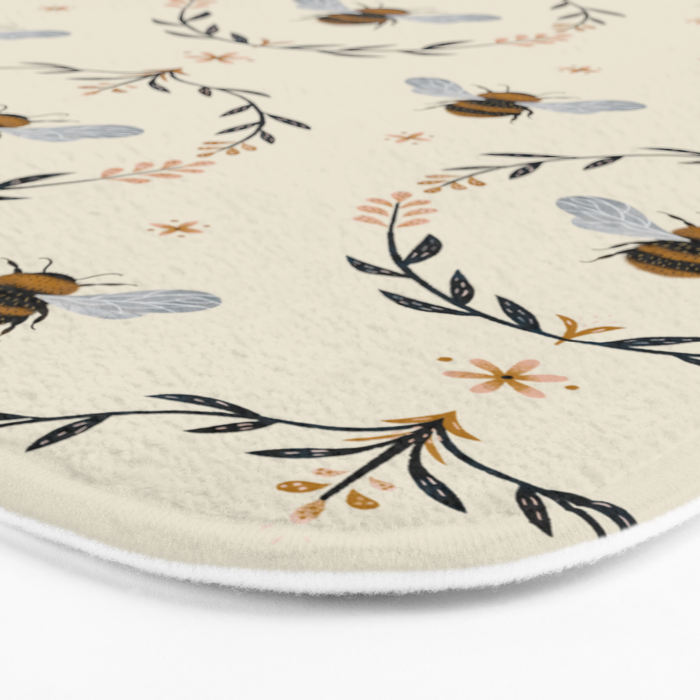 Ode to the Bumblebee (in cream) Bath Mat Gallery Image 3