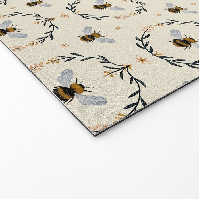 Ode to the Bumblebee (in cream) Welcome Mat Gallery Image 2